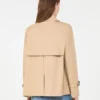 Cropped, water-repellent gabardine trench coat, beige