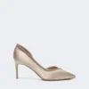 Crystal-adorned satin court shoes, make up nude