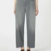 Denim barrel-leg jeans, medium grey