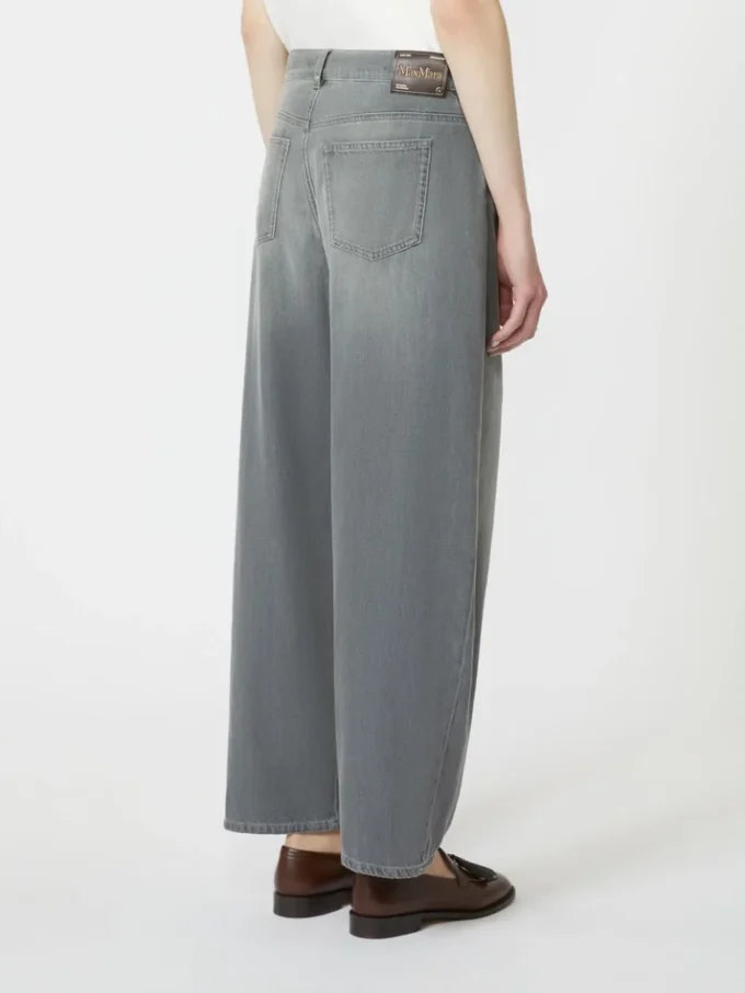Denim barrel-leg jeans, medium grey