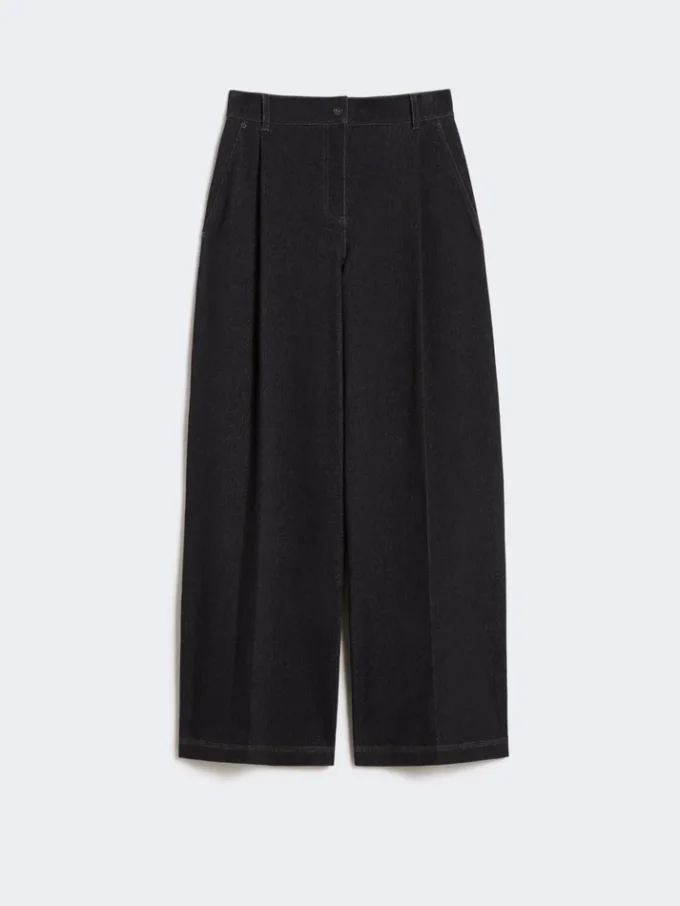 Denim-effect jersey five-pocket trousers, ultramarine