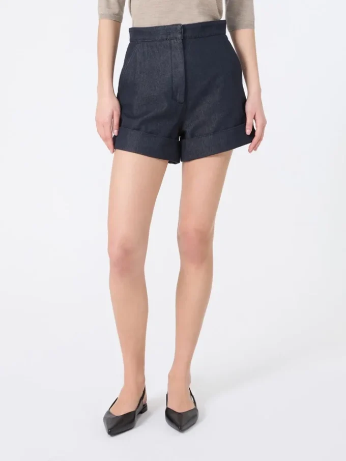 Denim-look cotton shorts, midnightblue Denim-look cotton shorts, midnightblue