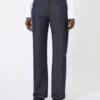 Denim-look cotton trousers, midnightblue