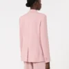 Double-breasted stretch wool blazer, antique rose