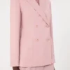 Double-breasted stretch wool blazer, antique rose