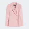 Double-breasted stretch wool blazer, antique rose