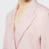 Double-breasted wool, mohair and silk blazer, beige pink