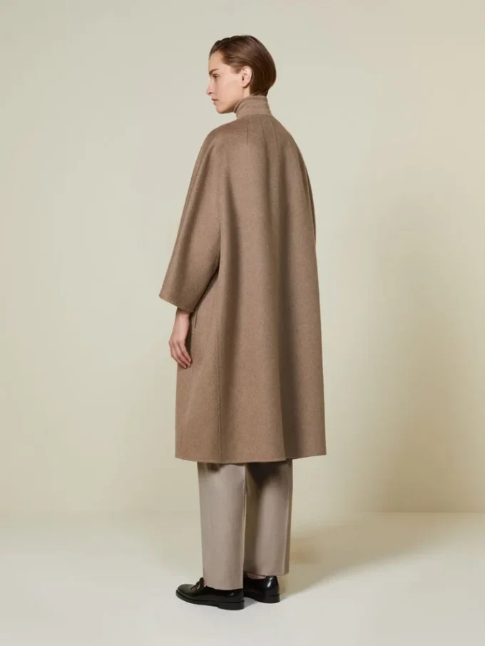 Double cashmere cape coat, turtledove