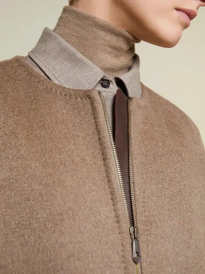 Double cashmere cape coat, turtledove