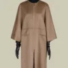 Double cashmere cape coat, turtledove
