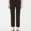 Double-faced viscose canvas trousers, black