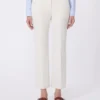 Double-faced viscose canvas trousers, ivory Double-faced viscose canvas trousers, ivory