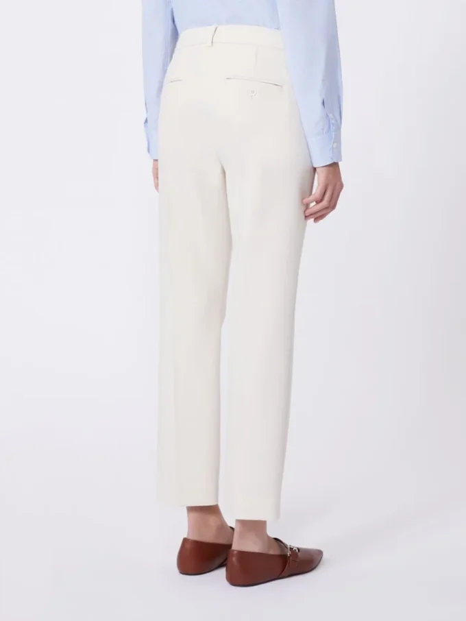 Double-faced viscose canvas trousers, ivory Double-faced viscose canvas trousers, ivory
