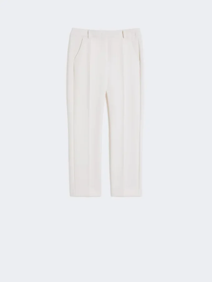 Double-faced viscose canvas trousers, ivory Double-faced viscose canvas trousers, ivory