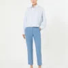 Double-faced viscose canvas trousers, light blue