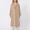 Double-faced wool-blend coat, camel