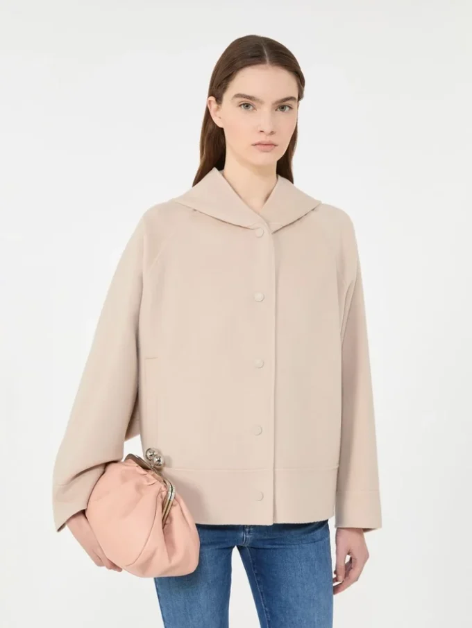 Double-faced wool-blend coat, sand