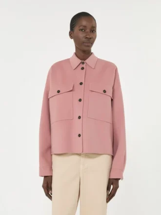 Double-faced wool-blend jacket, antique rose