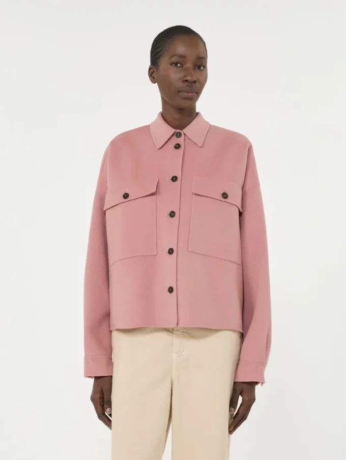 Double-faced wool-blend jacket, antique rose