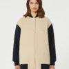 Double-faced wool bomber jacket, sand