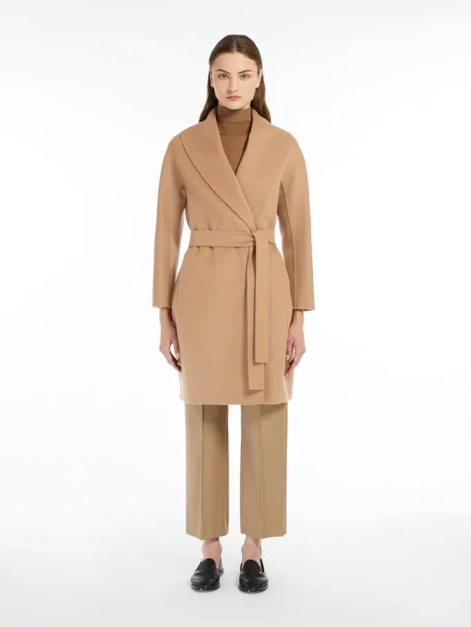 Double-faced wool robe coat, camel Double-faced wool robe coat, camel