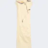 Double-layer satin dress, light yellow