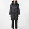 Down jacket in iridescent water-repellent fabric, black