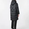 Down jacket in iridescent water-repellent fabric, black