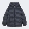 Down jacket in water-repellent canvas, midnightblue