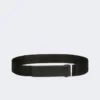 Elasticated webbing and leather belt, black Elasticated webbing and leather belt, black