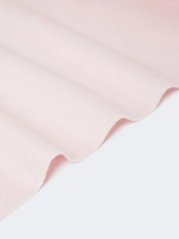 Embroidered and fringed cashmere stole, pink