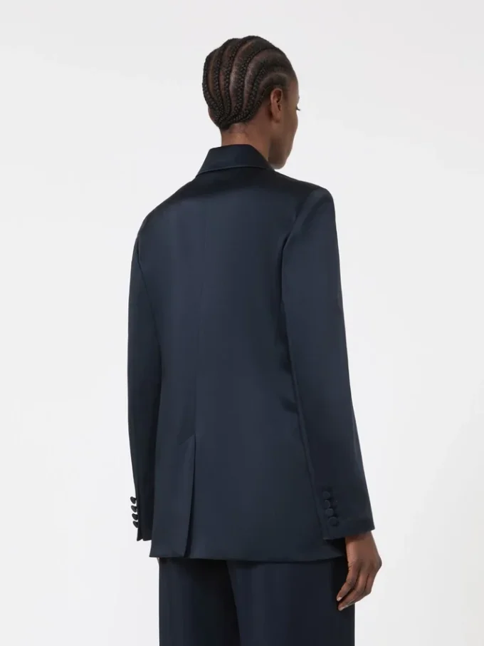 Envers satin blazer, midnightblue