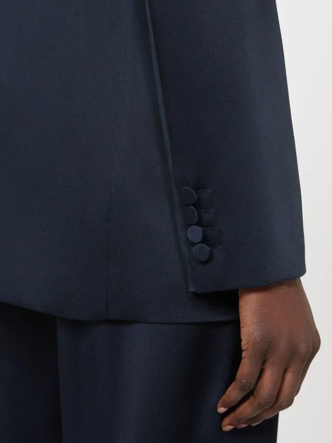 Envers satin blazer, midnightblue