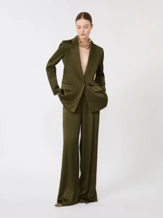 Envers satin blazer, moss green