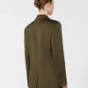 Envers satin blazer, moss green