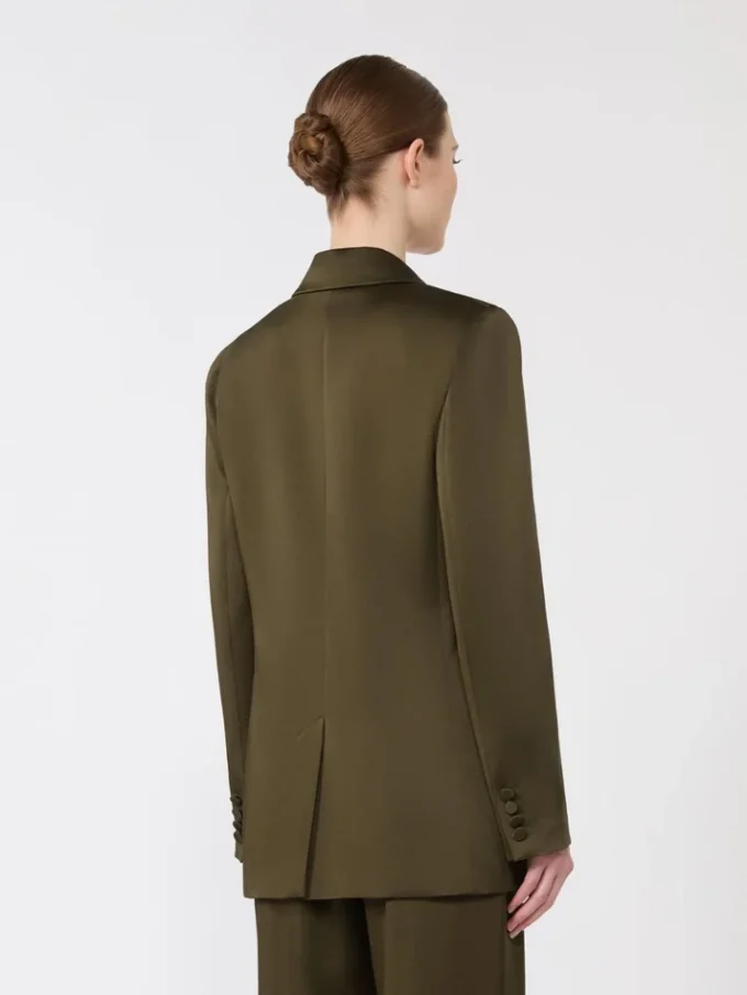 Envers satin blazer, moss green