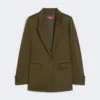 Envers satin blazer, moss green