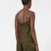 Envers satin camisole top, moss green