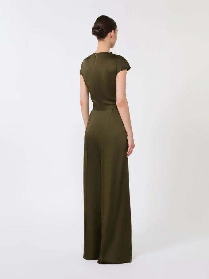 Envers satin jumpsuit, moss green