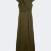 Envers satin jumpsuit, moss green