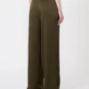 Envers satin trousers, moss green Envers satin trousers, moss green