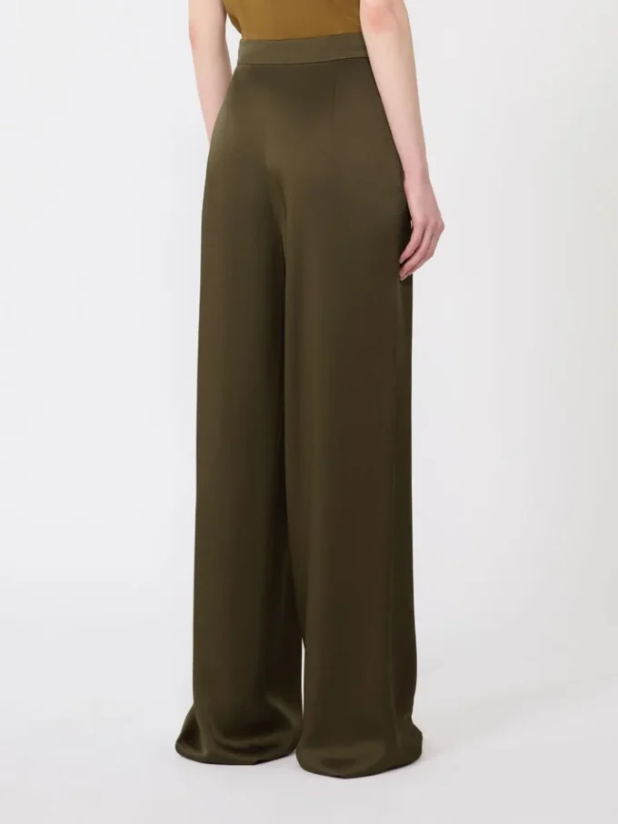 Envers satin trousers, moss green Envers satin trousers, moss green