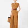 – envers satin wide trousers, caramel