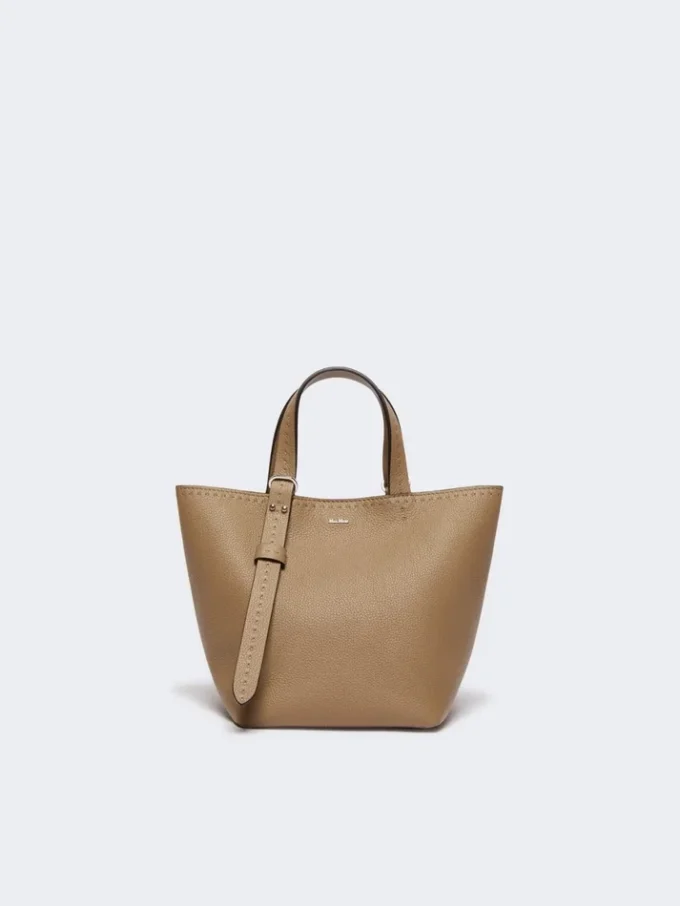 Extra-small leather archetipo bag, mud