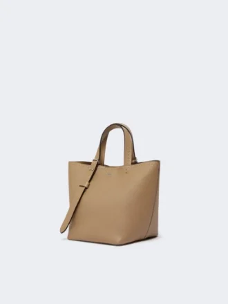 Extra-small leather archetipo bag, mud
