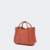 Extra-small raffia-look basketweave marine bag, terra cotta