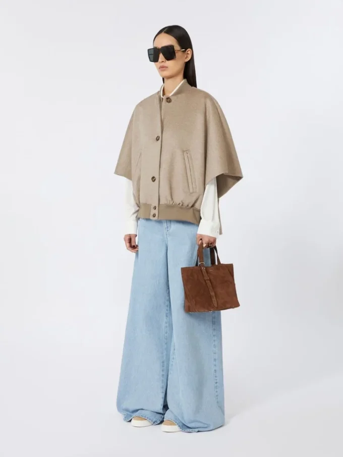 Extra-small split leather archetipo bag, dark brown