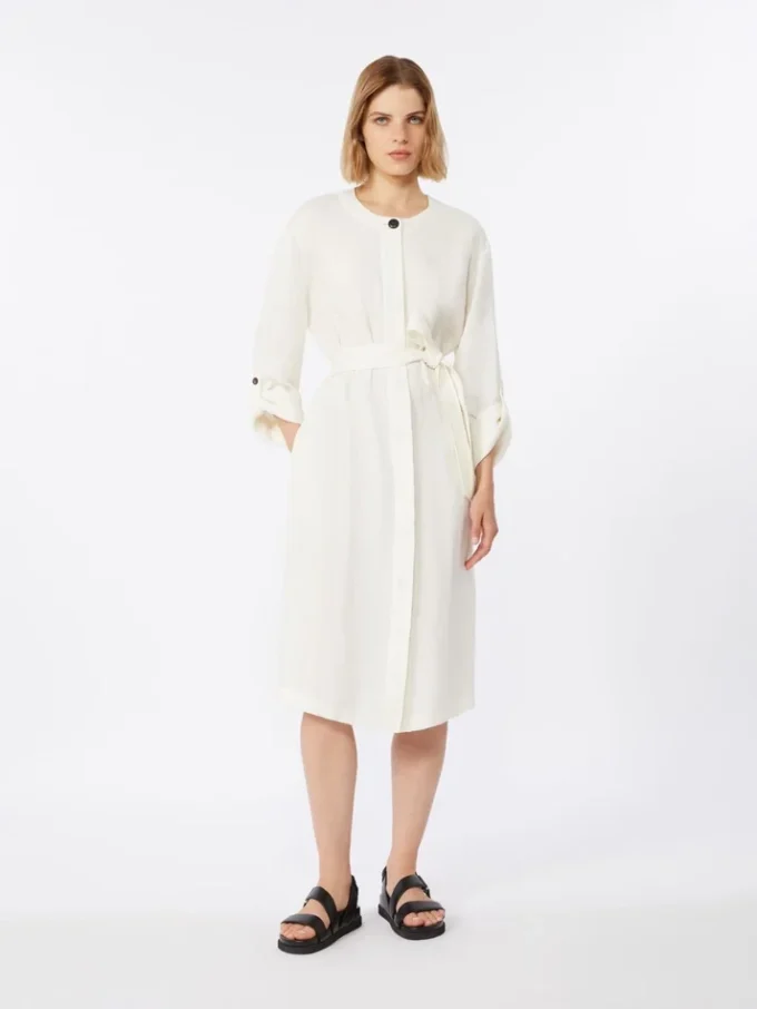 Faded linen dress, natural