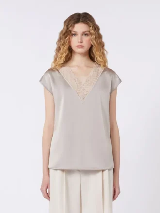 Feminine satin top, nudo