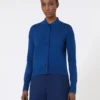 Feminine wool cardigan, china blue